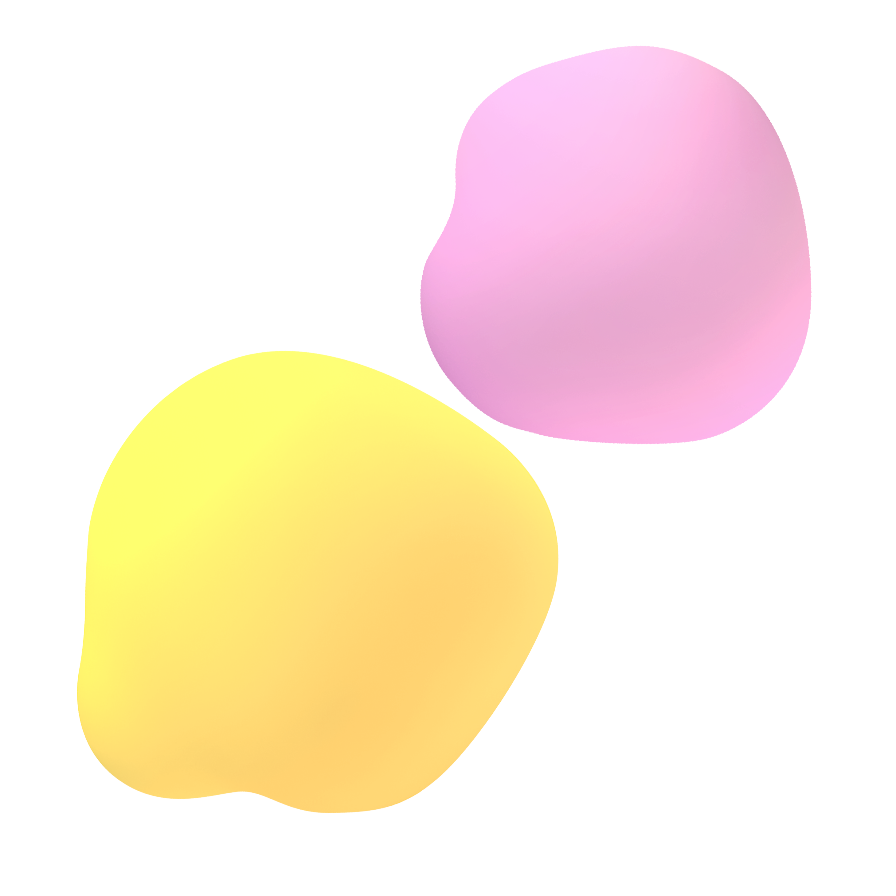yellow and pink thought shapes